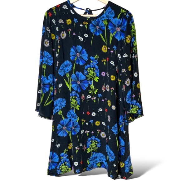 ANTHROPOLOGIE MAEVE 100% Silk Fully Lined Mini Dress Flare Sleeves US Sz XS - Picture 2 of 9